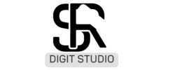black white modern digital agency initial logo